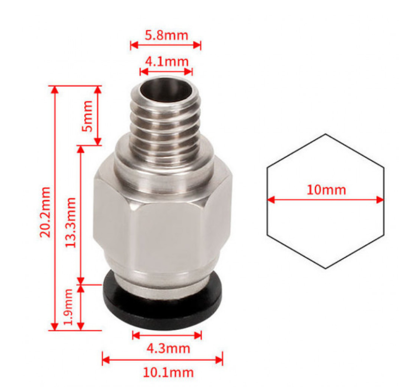 Creality Push-Fitting konektor
