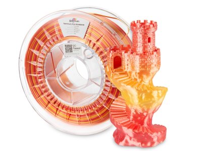 Spectrum filament PLA SILK RAINBOW 1.75mm 1kg | OHNIVÁ ČERVENÁ