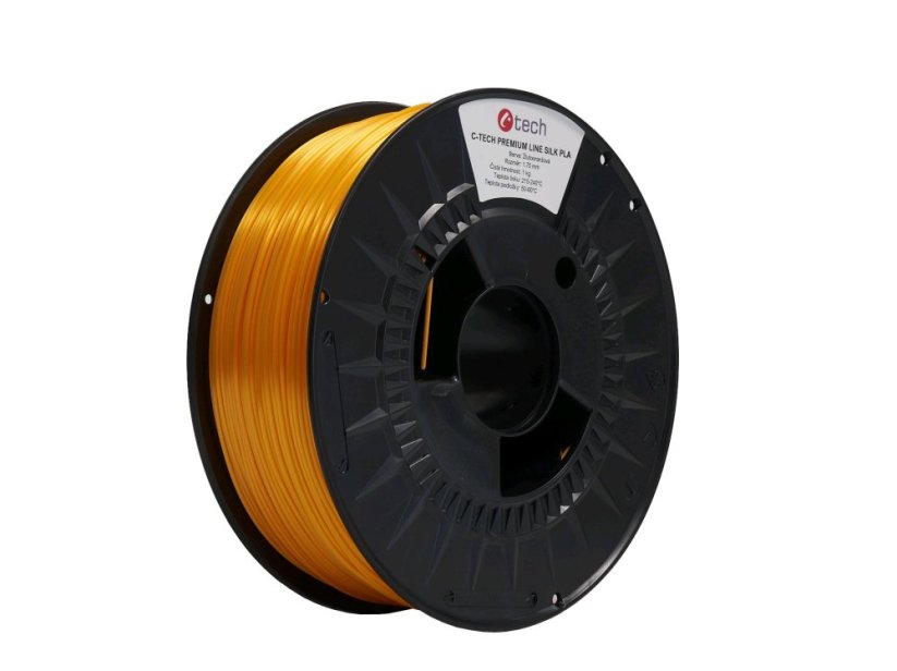 C-Tech Filament Premium, Silk PLA 1 kg | Žlutooranžová