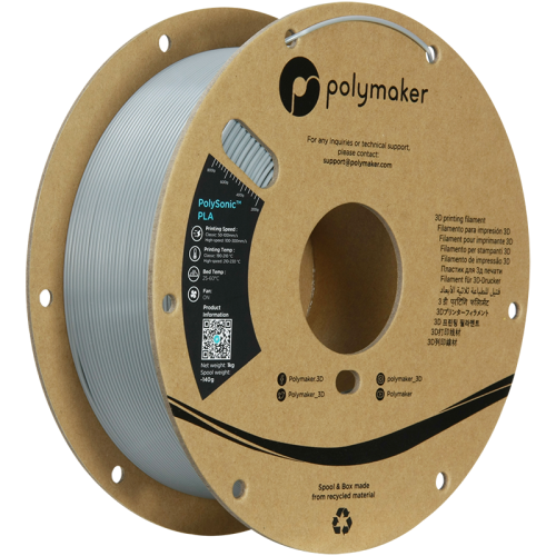 Polymaker PolySonic™ PLA, High Speed, 1.75mm, 1kg | více barev - Barva filamentu, Polymaker: Šedá
