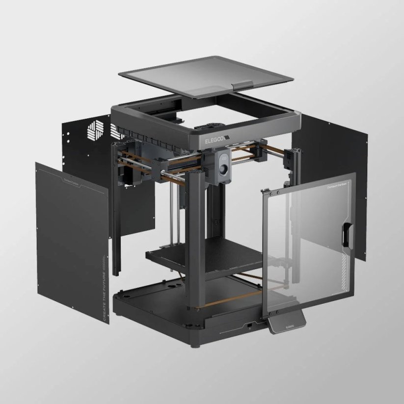 Elegoo Centauri Carbon prints PLA PETG ABS ASA and carbon filaments